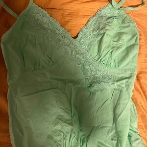 Green Lace Trim Tank